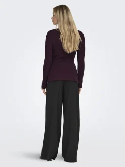 Only Onlibi Life Ls V-Neck Rib Peplum Cc Knt< Strik|Bluser & Skjorter