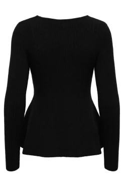 Onlibi Ls V-Neck Rib Peplum Cc Knt*Only Hot