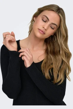 Onlibi Ls V-Neck Rib Peplum Cc Knt*Only Hot