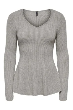 Only Onlibi Ls V-Neck Rib Peplum Cc Knt< Strik|Bluser & Skjorter