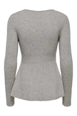 Only Onlibi Ls V-Neck Rib Peplum Cc Knt< Strik|Bluser & Skjorter