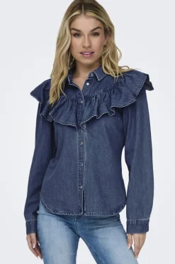 Onlindigo Ls Frill Shirt Qyt*Only Hot