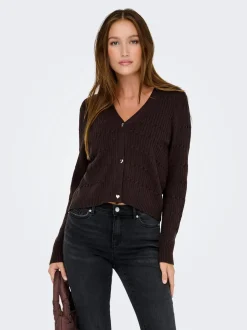 Onlkatia Ls Cable V-Neck Cardi Knt Nca*Only