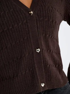 Onlkatia Ls Cable V-Neck Cardi Knt Nca*Only