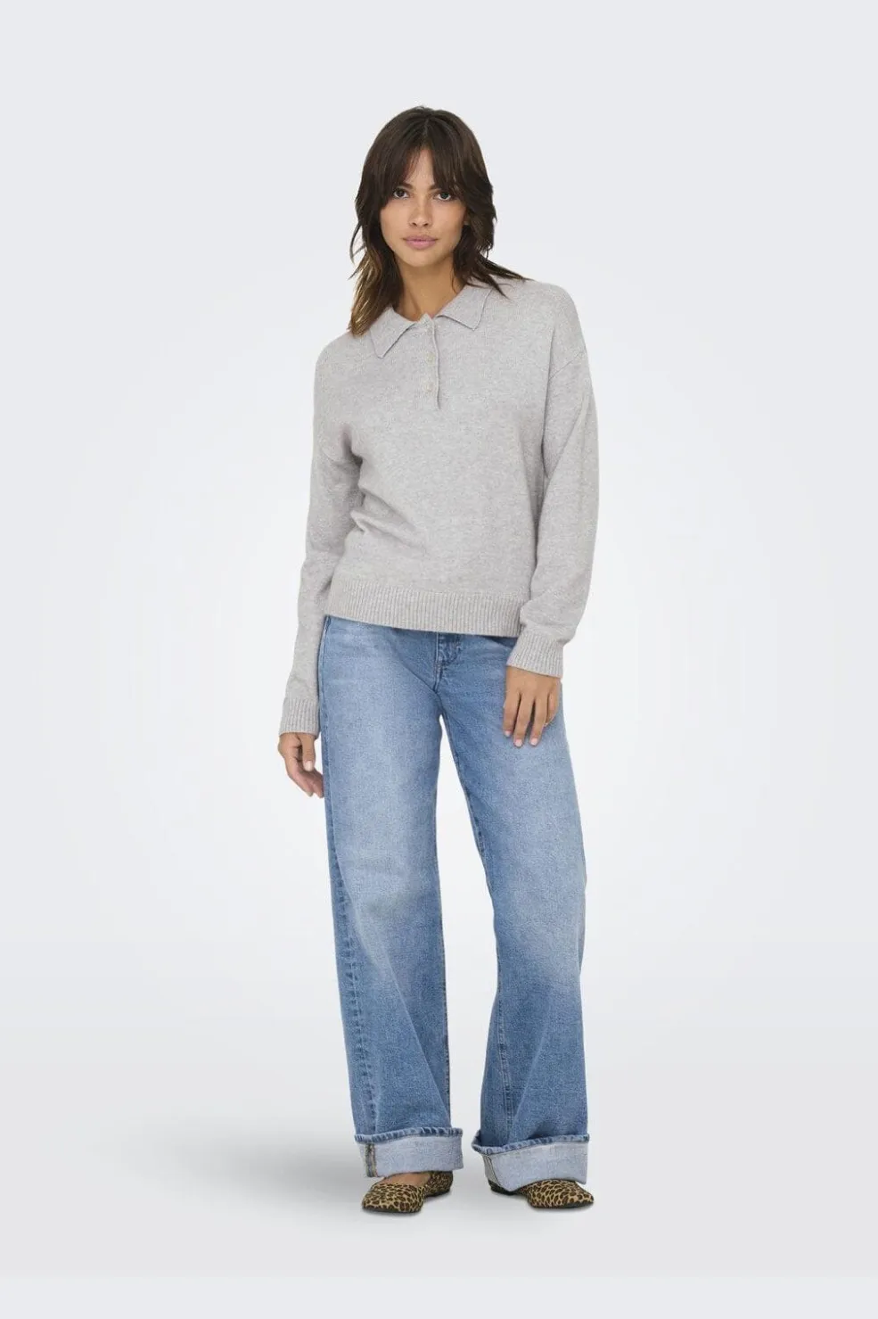 Onllana Polo Ls Pullover Knt*Only Online