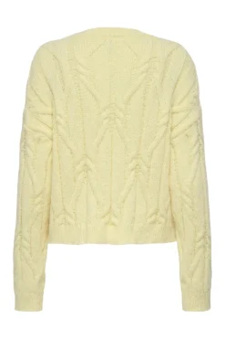 Only Onllemina Life Ls Cable O-Neck Knt< Strik|Bluser & Skjorter