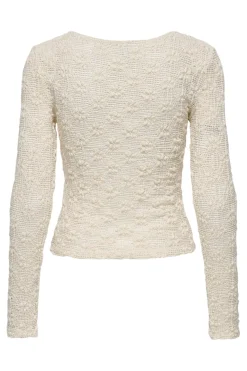 Only Onllola L/S O-Neck Lace Top< T-Shirts & Toppe