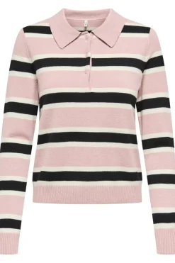 Only Onllondon Ls Stripe Polo Cc Knt< Strik|Bluser & Skjorter