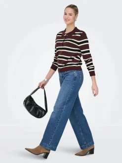 Onllondon Ls Stripe Polo Cc Knt*Only Outlet