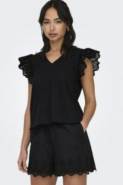 Onllou Life Emb S/S Frill Top*Only Discount