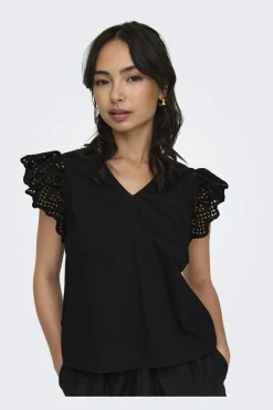 Onllou Life Emb S/S Frill Top*Only Discount