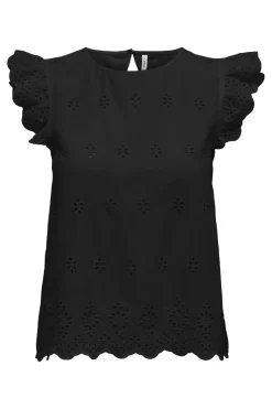 Onllou Life Emb S/S Open Back Top*Only Online