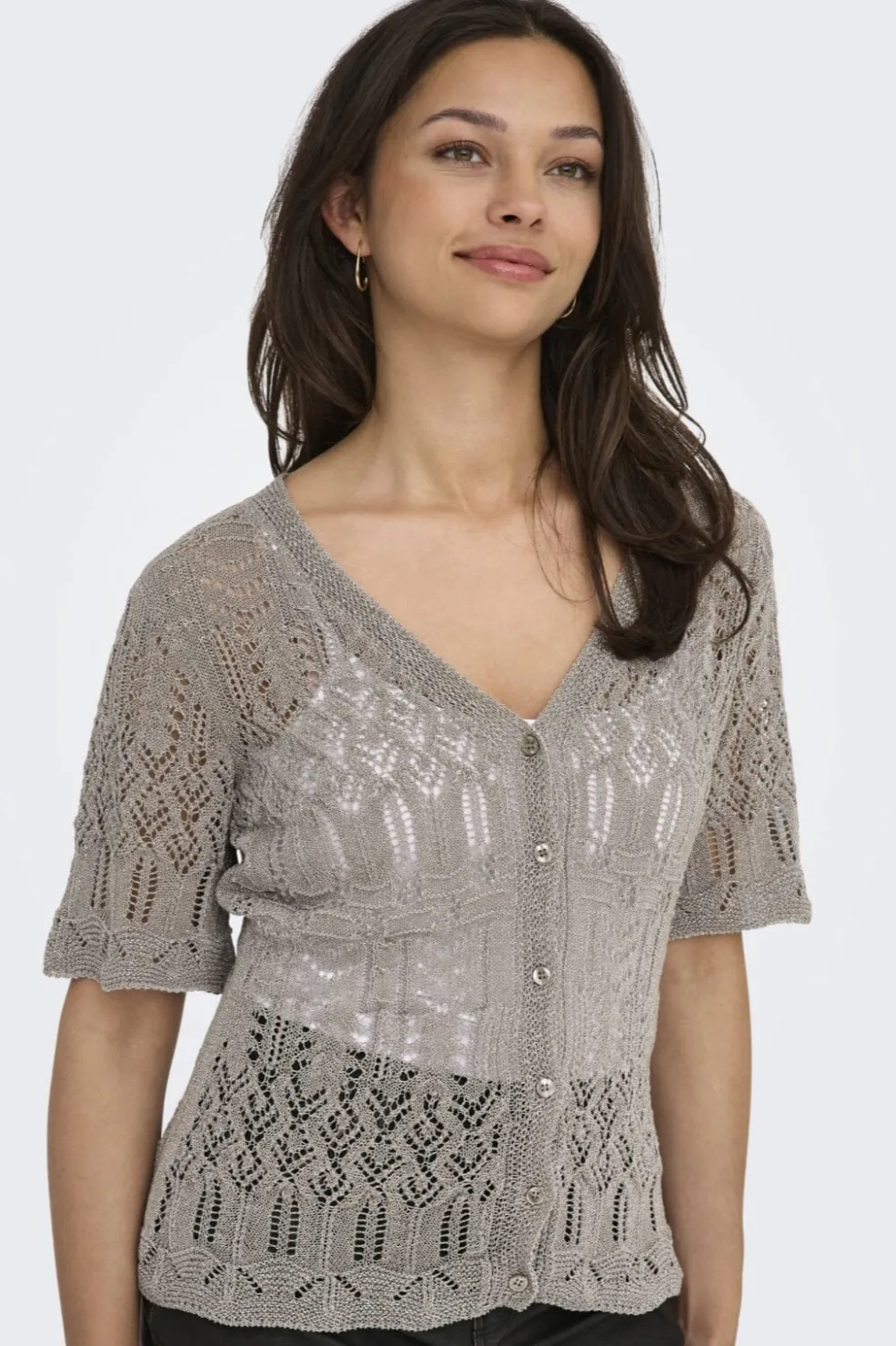 Onllovely Ss Glitter Button Top Knt*Only Outlet