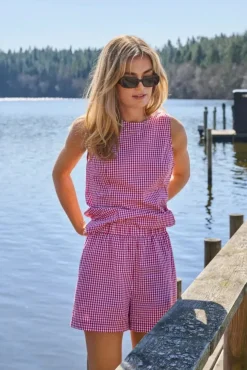 Only Onlmaye Sl Check Top< Sæt 🛍️|T-Shirts & Toppe