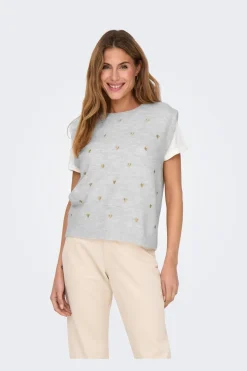 Onlmelody Sl Embroidery O-Neck Knt*Only Online