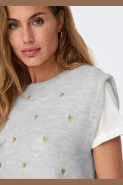 Onlmelody Sl Embroidery O-Neck Knt*Only Online