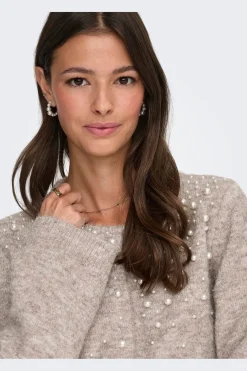 Only Onlmiggie Ls O-Neck Pearl Cardi Knt< Cardigans|Ammevenligt Tøj