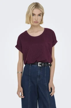 Only Onlmoster Glitter S/S Top< T-Shirts & Toppe
