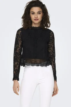Only Onlnew Karo Ls Lace Top< Bluser & Skjorter