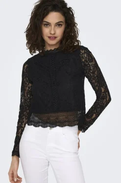 Only Onlnew Karo Ls Lace Top< Bluser & Skjorter