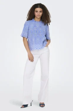 Only Onlnyla Tulum Emb Ss Top< T-Shirts & Toppe