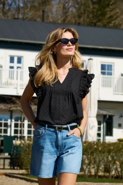 Onlraina S/L V-Neck Ruffle Top Ox*Only Hot