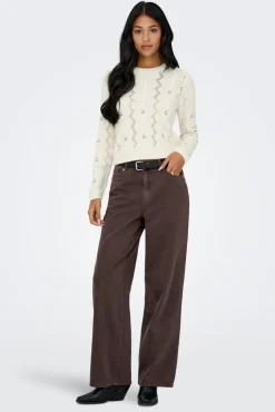 Onlrita Life Ls Embr Cable Knt*Only Clearance