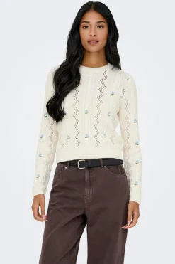 Onlrita Life Ls Embr Cable Knt*Only Clearance