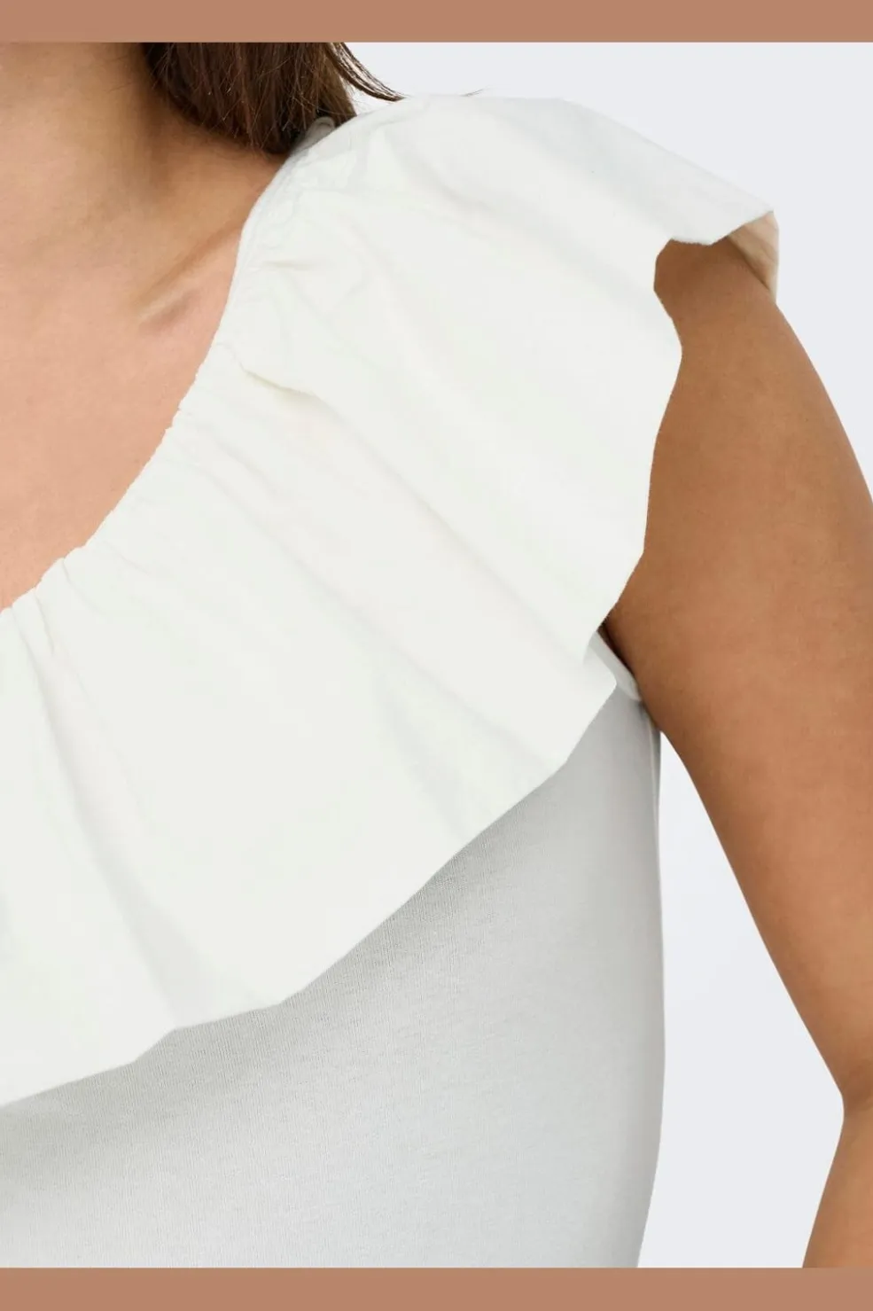 Onlsoffy One Shoulder Mix Top Box*Only Online