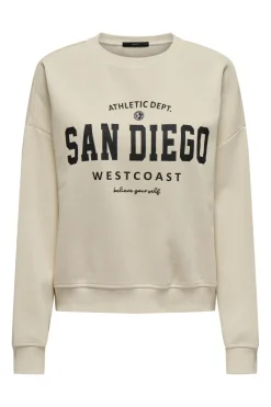 Only Onlsweat Life L/S Crew O.Size State< Bluser & Skjorter|Sweatsæt & Comfy Wear