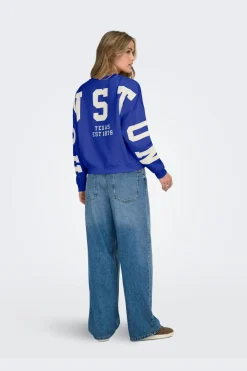 Onlsweat L/S Back/Sleeve Print Swt*Only Best