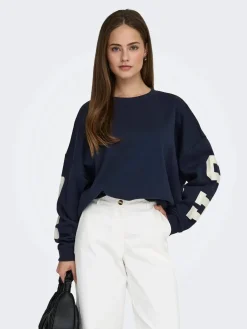 Only Onlsweat L/S Back/Sleeve Print Swt< Sweatsæt & Comfy Wear|Bluser & Skjorter