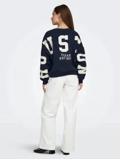 Only Onlsweat L/S Back/Sleeve Print Swt< Sweatsæt & Comfy Wear|Bluser & Skjorter