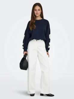 Only Onlsweat L/S Back/Sleeve Print Swt< Sweatsæt & Comfy Wear|Bluser & Skjorter