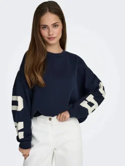 Only Onlsweat L/S Back/Sleeve Print Swt< Sweatsæt & Comfy Wear|Bluser & Skjorter