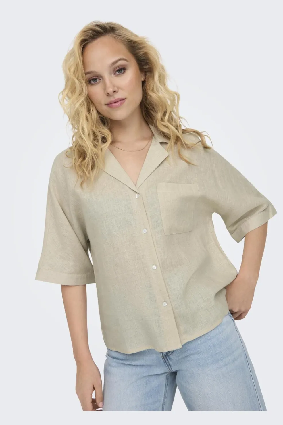 Onltokyo Life Ss Linen Bl Shirt*Only