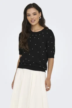 Only Onlvenice Life Ss Pearl O-Neck Knt< T-Shirts & Toppe