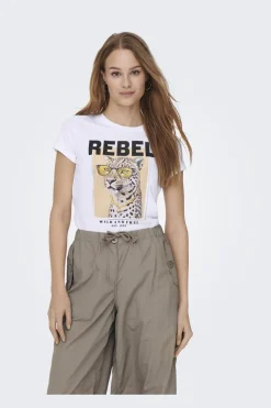 Only Onlvibe Life S/S Glasses Top Box< T-Shirts & Toppe