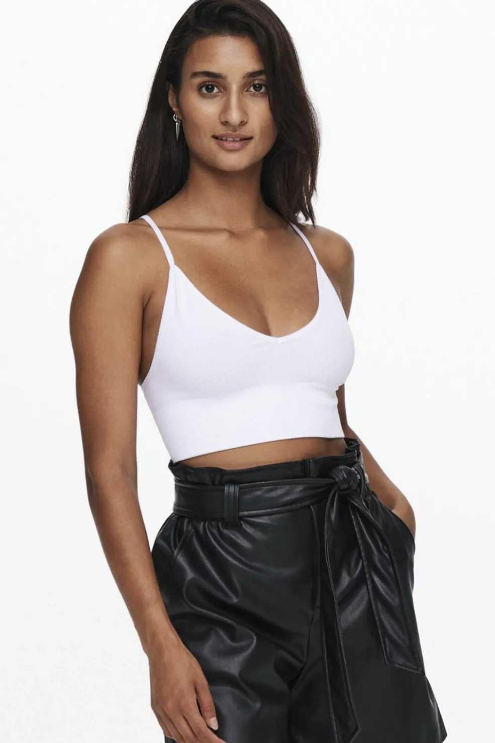 Onlvicky Rib Seamless Vneck Top Acc*Only Best