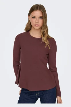 Only Onlvilda Ls Peplum O-Neck Knt< Strik|Bluser & Skjorter