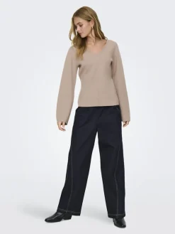 Onlviola Ls Fit V-Neck Knt*Only Online