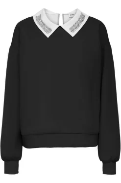 Only Onlwillow L/S O-Neck Emb. Ub Swt< Bluser & Skjorter|Sweatsæt & Comfy Wear