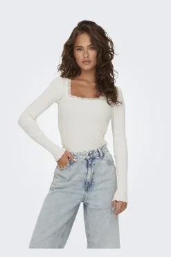 Only Onlxena L/S Lace Top< T-Shirts & Toppe