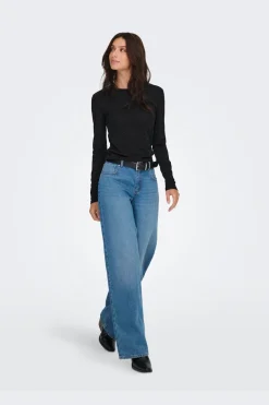 Only Onlzele L/S Roundneck Top< Bluser & Skjorter