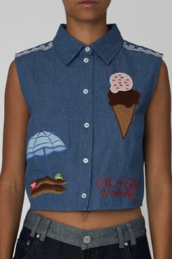 Out Of Office Embroidered Topch52-1173*Stella Nova Best