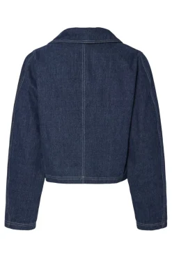 Pcfabia Ls V-Neck Denim Top Fsy*Pieces Sale