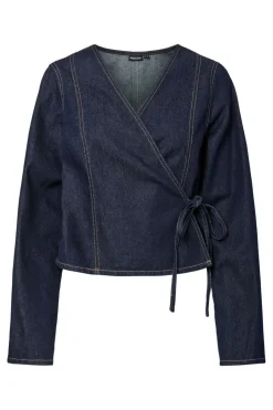 Pieces Pcfenna Ls Denim Wrap Shirt Fsy< Bluser & Skjorter