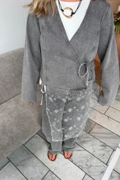 Pcfenna Ls Denim Wrap Shirt Fsy*Pieces Outlet