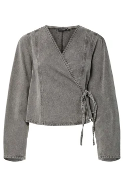 Pcfenna Ls Denim Wrap Shirt Fsy*Pieces Outlet