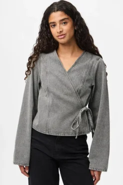 Pcfenna Ls Denim Wrap Shirt Fsy*Pieces Outlet